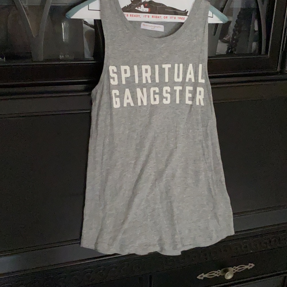 Spiritual Gangster grey/white tank